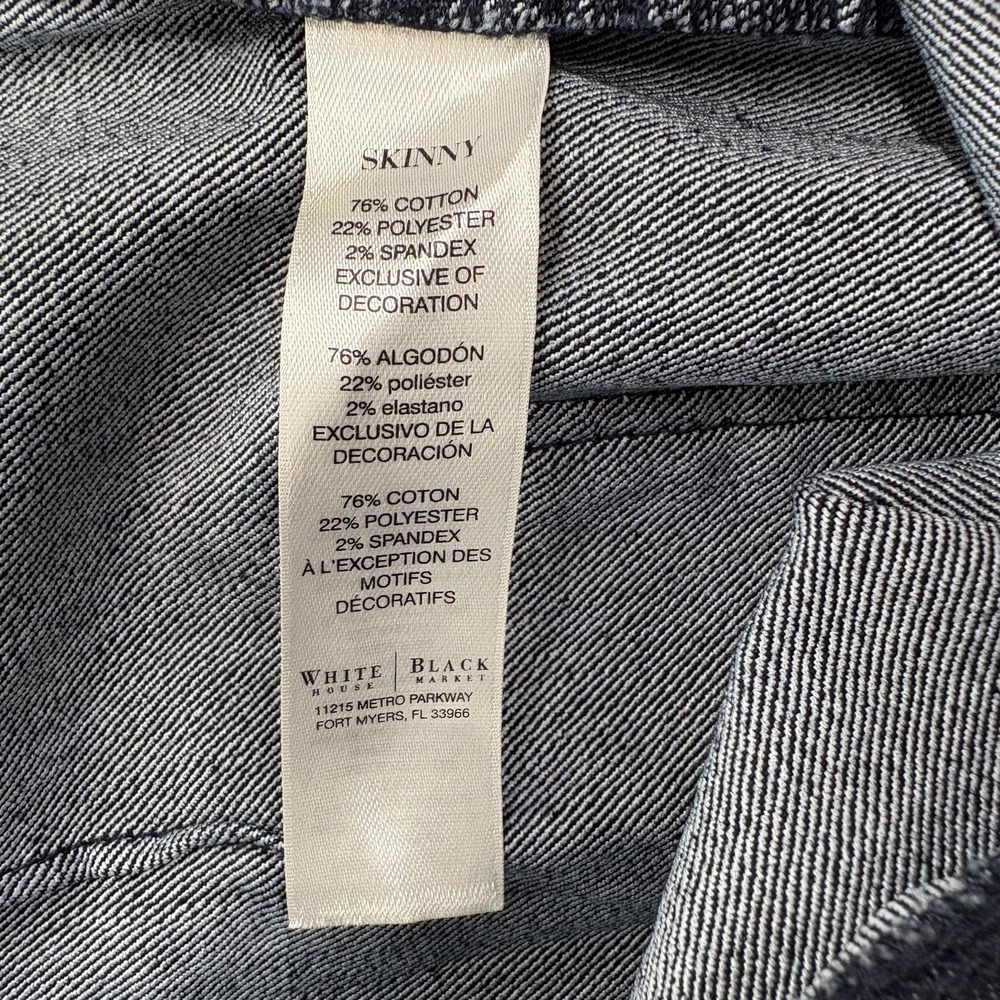 White House Black Market High Rise Skinny Jeans Womens 2 Blue Dark Wash Stretch - Picture 4 of 11